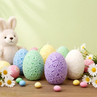 Svíčka velikonoční vajíčko květ, 166g, výška 9 cm