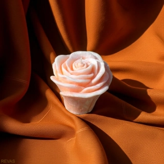 Svíčka růže velká, výška 8 cm palmový vosk