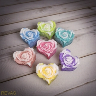 Svíčka Růže srdce z palmového vosku