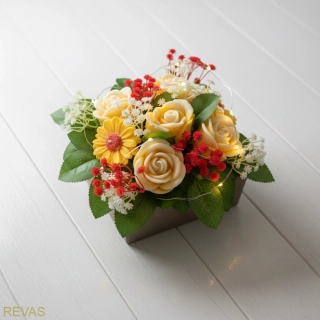 Dárková kytice ze svíček se světýlky