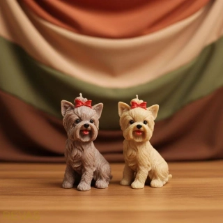 Svíčka pejsek JORKŠÍR, výška 13 cm