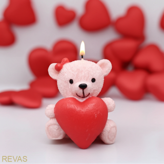 Svíčka medvídek holčička, výška 8 cm